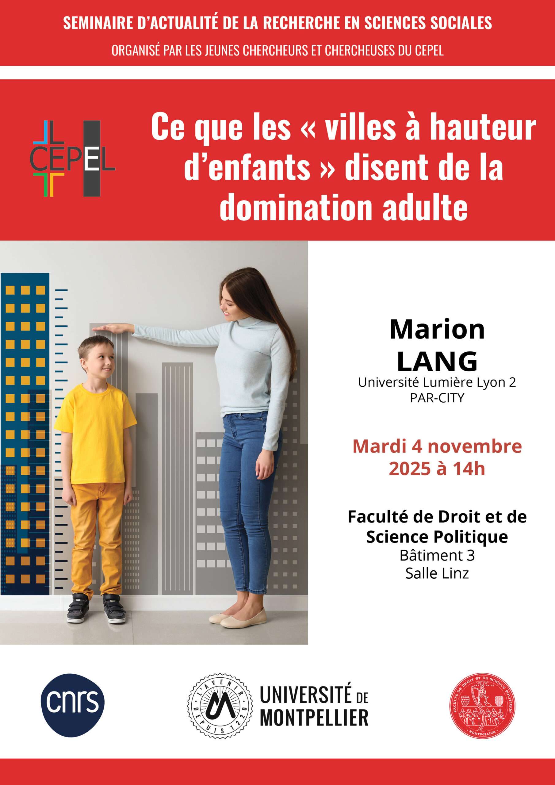 affiche séminaure ce que les villes à hauteur d'enfants disent de la domination adulte